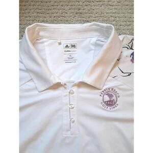 Adidas Climacool Golf Shirt XL Floral Accent Pebble Beach Club Logo Activewear